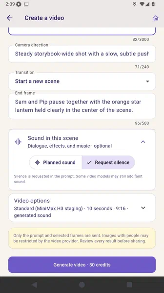 Background-audio controls requesting a silent background