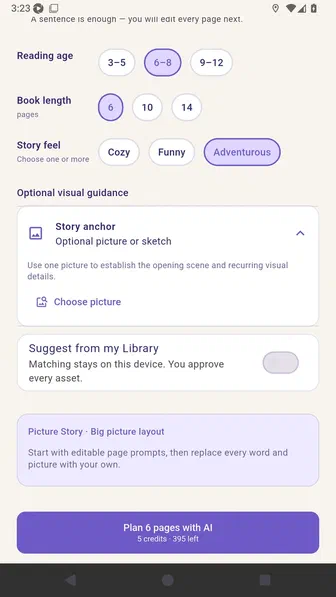 Expanded Story anchor card explaining how one picture guides recurring details